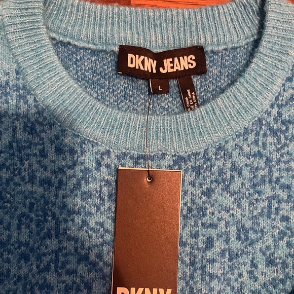 NWT DKNY Jeans Women's Mixed-Knit Drop-Sleeve Sweater Size LG - Picture 4 of 5